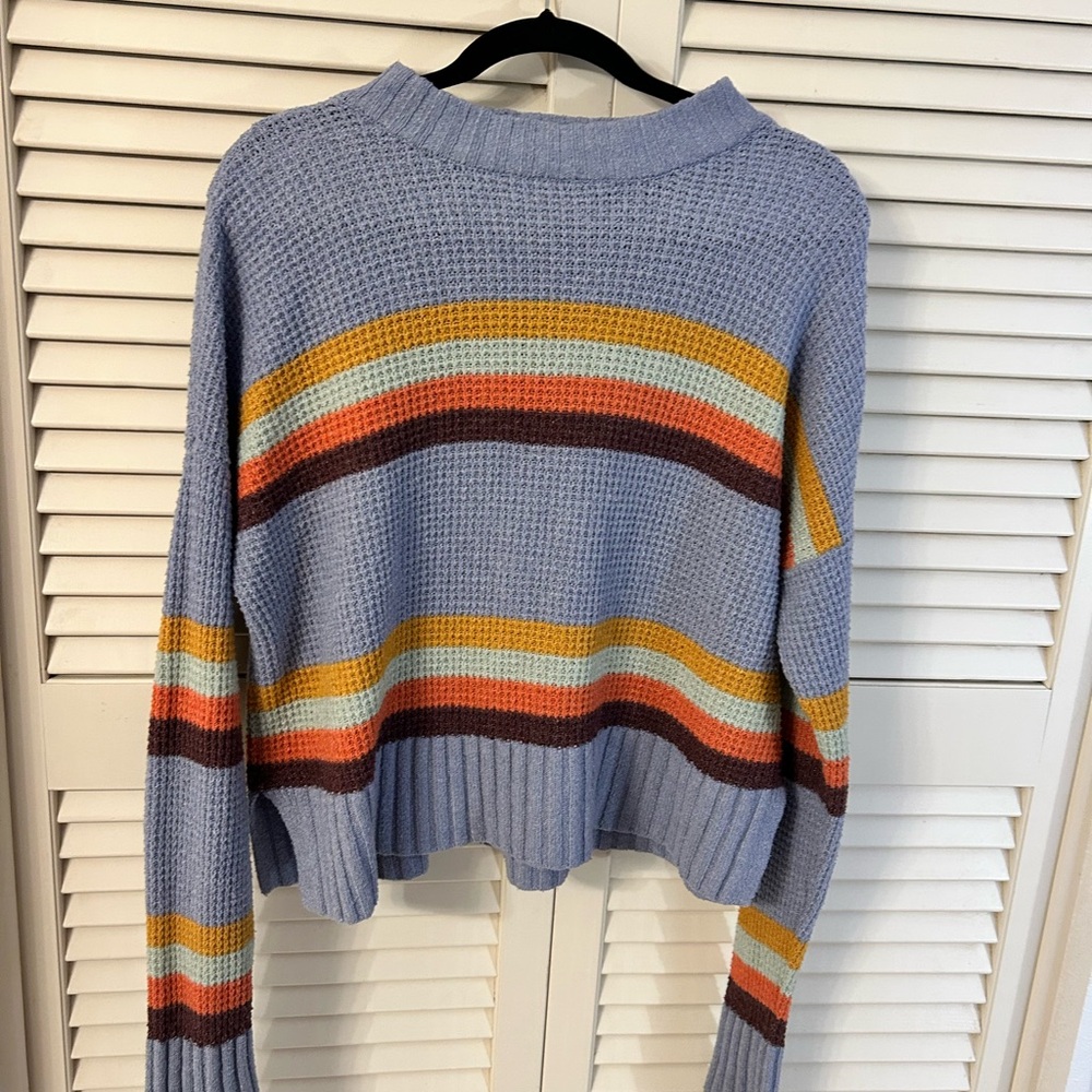 SO Women's Blue Striped mock neck Sweater🚨 - Picture 4 of 6
